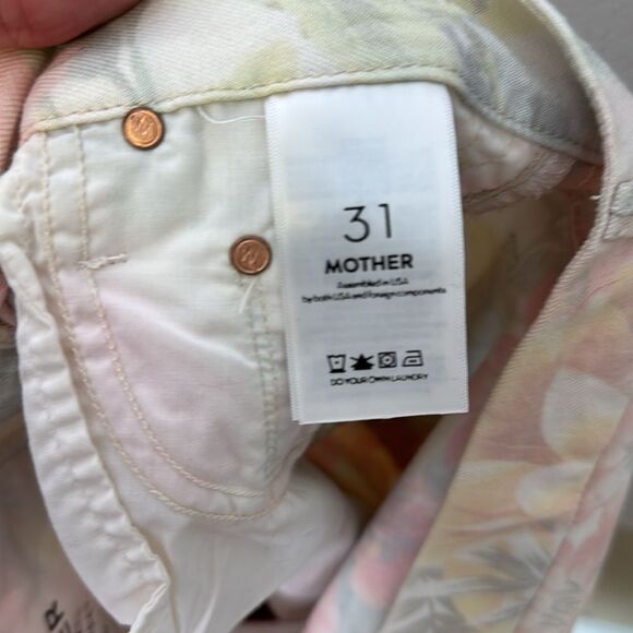 Mother The Looker Ankle Fray So Far Gone Floral Stripe Jeans 30 - Picture 7 of 8